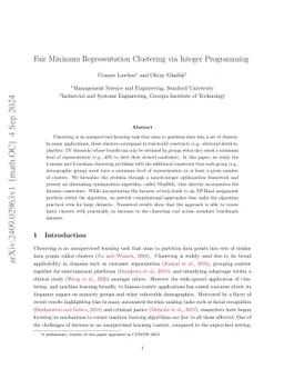 Fair Clustering with Minimum Representation Constraints