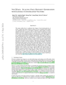 Vec2Face: Scaling Face Dataset Generation with Loosely Constrained Vectors