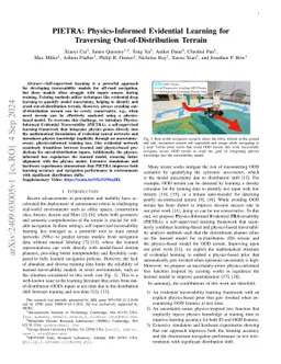 PIETRA: Physics-Informed Evidential Learning for Traversing
  Out-of-Distribution Terrain
