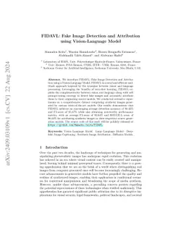 FIDAVL: Fake Image Detection and Attribution using Vision-Language Model