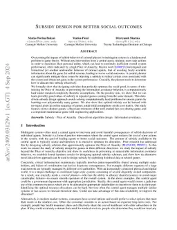 Subsidy design for better social outcomes