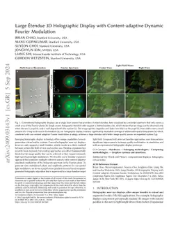 Large Étendue 3D Holographic Display with Content-adpative Dynamic
  Fourier Modulation
