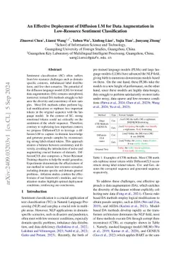 An Effective Deployment of Diffusion LM for Data Augmentation in
  Low-Resource Sentiment Classification