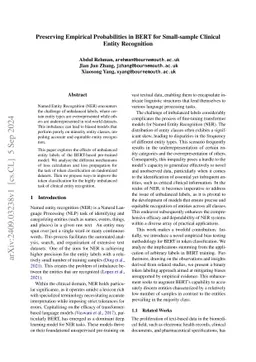 Preserving Empirical Probabilities in BERT for Small-sample Clinical
  Entity Recognition