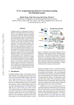 E2CL: Exploration-based Error Correction Learning for Embodied Agents