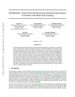 SpinMultiNet: Neural Network Potential Incorporating Spin Degrees of
  Freedom with Multi-Task Learning