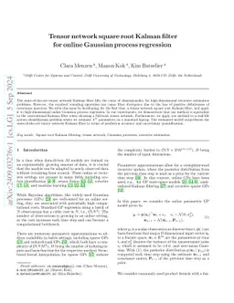 Tensor network square root Kalman filter for online Gaussian process
  regression