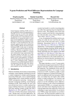N-gram Prediction and Word Difference Representations for Language
  Modeling