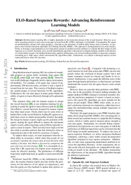 ELO-Rated Sequence Rewards: Advancing Reinforcement Learning Models