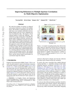 Improving Robustness to Multiple Spurious Correlations by
  Multi-Objective Optimization