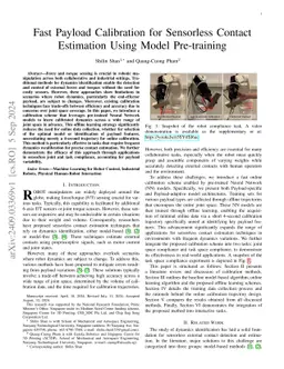 Fast Payload Calibration for Sensorless Contact Estimation Using Model
  Pre-training