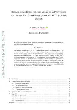 Convergence Rates for the Maximum A Posteriori Estimator in
  PDE-Regression Models with Random Design