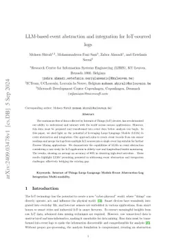 LLM-based event abstraction and integration for IoT-sourced logs