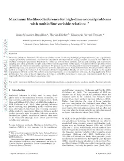 Maximum likelihood inference for high-dimensional problems with
  multiaffine variable relations