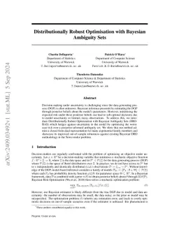 Distributionally Robust Optimisation with Bayesian Ambiguity Sets