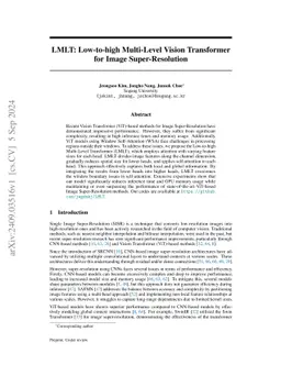 LMLT: Low-to-high Multi-Level Vision Transformer for Image
  Super-Resolution
