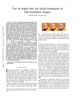 Use of triplet loss for facial restoration in low-resolution images