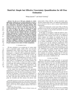 MaskVal: Simple but Effective Uncertainty Quantification for 6D Pose
  Estimation