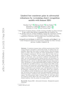 Limited but consistent gains in adversarial robustness by co-training
  object recognition models with human EEG