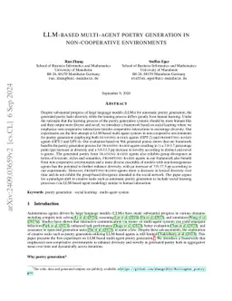 LLM-based multi-agent poetry generation in non-cooperative environments