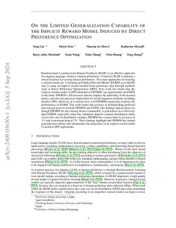 On the Limited Generalization Capability of the Implicit Reward Model
  Induced by Direct Preference Optimization