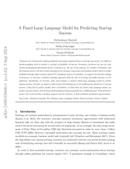 A Fused Large Language Model for Predicting Startup Success
