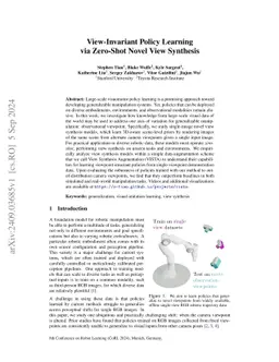 View-Invariant Policy Learning via Zero-Shot Novel View Synthesis