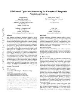 RAG based Question-Answering for Contextual Response Prediction System