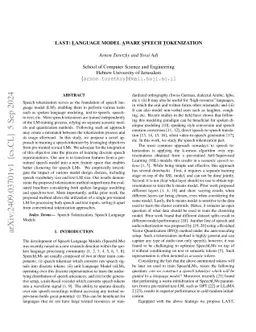 LAST: Language Model Aware Speech Tokenization