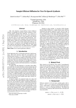 Sample-Efficient Diffusion for Text-To-Speech Synthesis