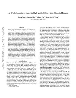 ArtiFade: Learning to Generate High-quality Subject from Blemished
  Images