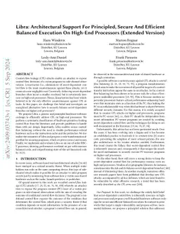 Libra: Architectural Support For Principled, Secure And Efficient Balanced Execution On High-End Processors (Extended Version)