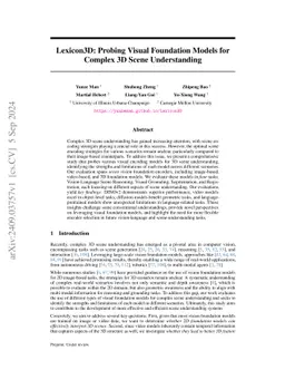 Lexicon3D: Probing Visual Foundation Models for Complex 3D Scene Understanding