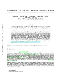 Attention Heads of Large Language Models: A Survey