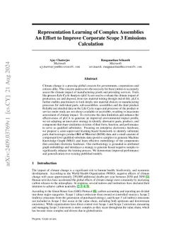 Representation Learning of Complex Assemblies, An Effort to Improve
  Corporate Scope 3 Emissions Calculation
