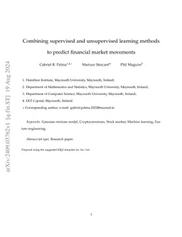 Combining supervised and unsupervised learning methods to predict
  financial market movements
