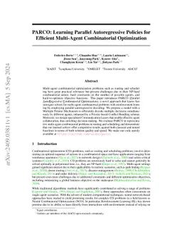 PARCO: Parallel AutoRegressive Models for Multi-Agent Combinatorial Optimization