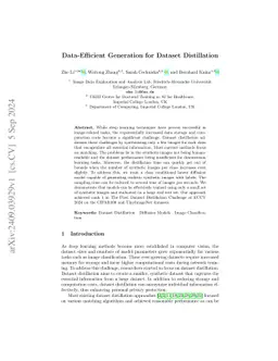 Data-Efficient Generation for Dataset Distillation