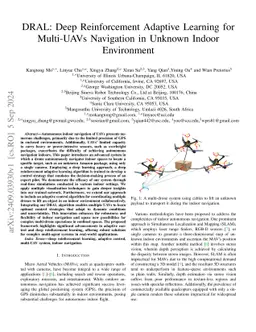DRAL: Deep Reinforcement Adaptive Learning for Multi-UAVs Navigation in
  Unknown Indoor Environment