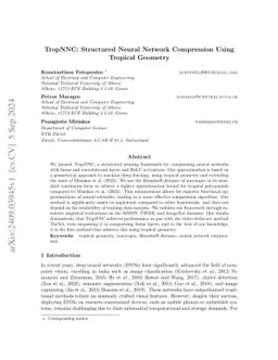 TropNNC: Structured Neural Network Compression Using Tropical Geometry