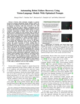 Automating Robot Failure Recovery Using Vision-Language Models With
  Optimized Prompts