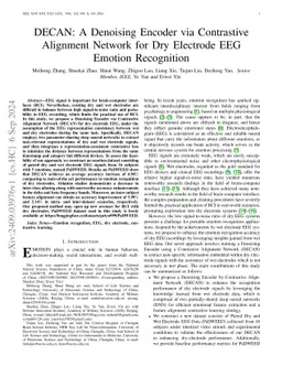 DECAN: A Denoising Encoder via Contrastive Alignment Network for Dry
  Electrode EEG Emotion Recognition