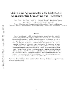 Grid Point Approximation for Distributed Nonparametric Smoothing and
  Prediction