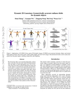 Dynamic 2D Gaussians: Geometrically Accurate Radiance Fields for Dynamic Objects