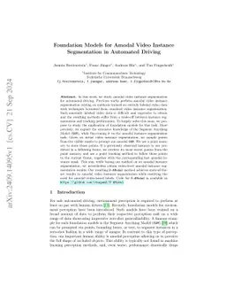Foundation Models for Amodal Video Instance Segmentation in Automated
  Driving