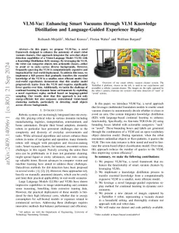 VLM-Vac: Enhancing Smart Vacuums through VLM Knowledge Distillation and
  Language-Guided Experience Replay