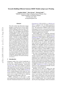 Towards Building Efficient Sentence BERT Models using Layer Pruning