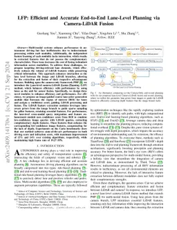 LFP: Efficient and Accurate End-to-End Lane-Level Planning via
  Camera-LiDAR Fusion