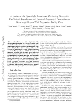AI Assistants for Spaceflight Procedures: Combining Generative
  Pre-Trained Transformer and Retrieval-Augmented Generation on Knowledge
  Graphs With Augmented Reality Cues