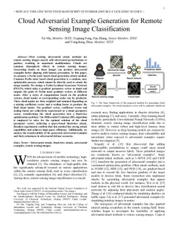 Cloud Adversarial Example Generation for Remote Sensing Image
  Classification